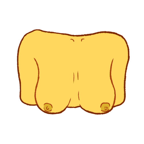 an emoji yellow chest with breasts.